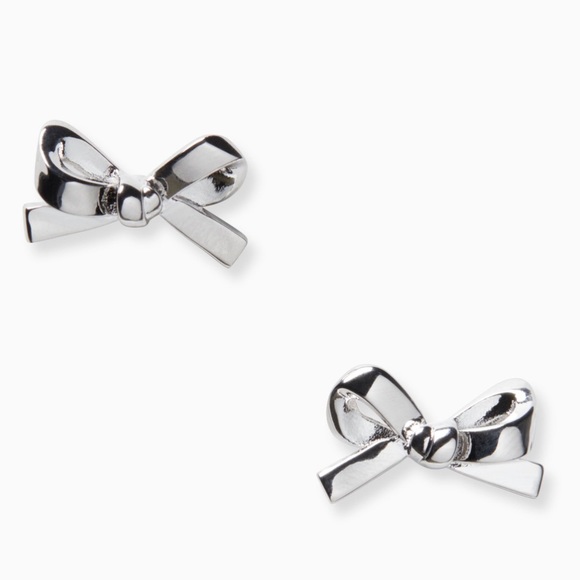 kate spade Jewelry - Kate Spade Skinny Mini Silver Bow Studs.